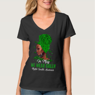 T-shirt Femmes Noires En Mai Nous Portons La Santé Mentale