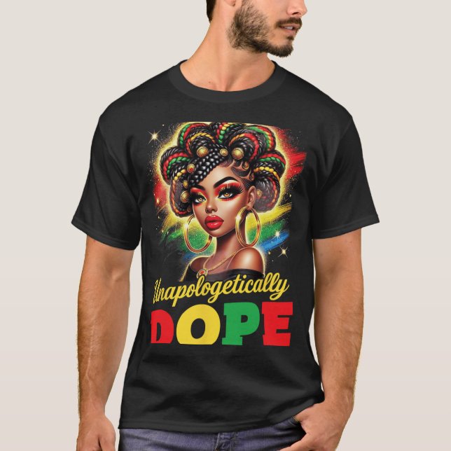 T-shirt Femmes Noires Inconditionnellement Drogue Juneteen (Devant)