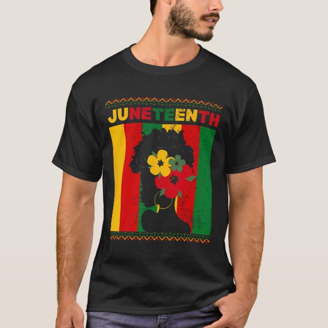 T-shirt Femmes Noires Juneteenth Fierté Femmes Mois de l'H (Devant)
