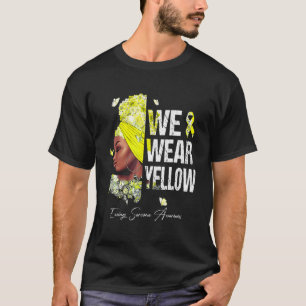T-shirt Femmes noires Nous portons des ailes jaunes Prix S