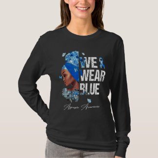 T-shirt Femmes noires Nous portons une Apraxie bleue