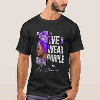 T-shirt Femmes noires Nous Portons Violet Lupus Sensibilis