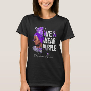 T-shirt Femmes noires Nous Portons Violet Manger Troubles
