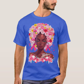 T-shirt Femmes noires Queen soutien Croire le cancer du se