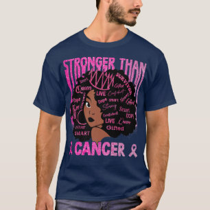 T-shirt Femmes noires Reine rose plus forte que le cancer 