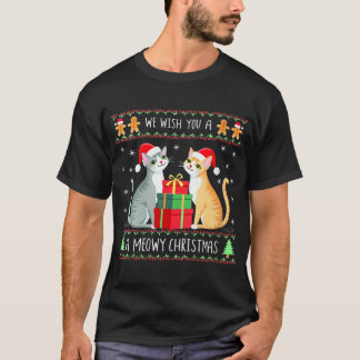 T-shirt Femmes Nous Vous Souhaitons Un Meowa Catmas Santa