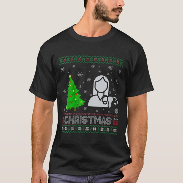 T-shirt FEMMES Ob Infirmière Xmas Arbre Éclairage Noël lai (Devant)