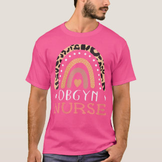 T-shirt Femmes Obgyn Infirmière Leopard arc-en-ciel Gynéco