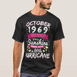 T-shirt FEMMES OCTOBRE 1969 Fille 51 ans ensoleillé M