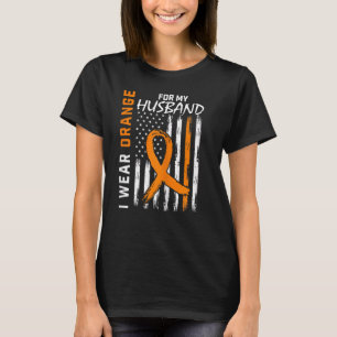 T-shirt Femmes Orange Pour Mon Mari Sclérose Multiples Aw