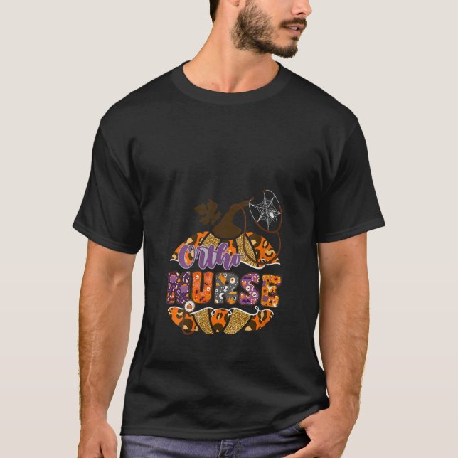T-shirt Femmes Ortho Infirmière Stethoscope Leopard Hallow (Devant)