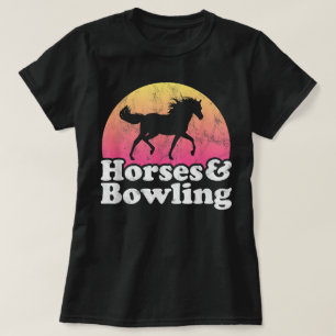 T-shirt Femmes ou Filles aux Chevaux et Bowling