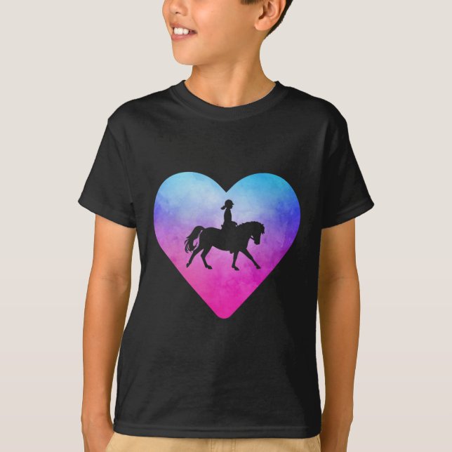 T-shirt Femmes Ou Filles Cheval D'Équitation (Devant)
