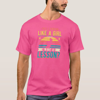 T-shirt Femmes Oui Je Joue Comme Une Fille Veut Un Disque 