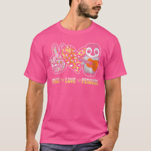 T-shirt Femmes Paix Aimer Pingouin Jouer Acoustique Guitar