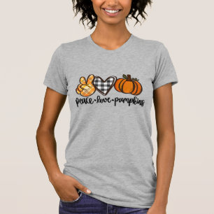 T-shirt Femmes Paix Amour Citrouilles