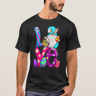T-shirt FEMMES Pâques Jour Gnome Amour Déjeuner Lady Bun