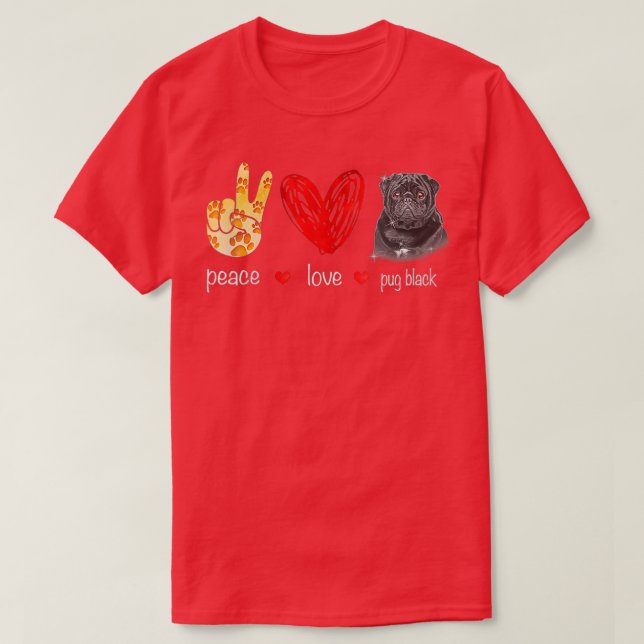 T-shirt Femmes Peace Love Carlin Black Dog - Carlin Black  (Design devant)