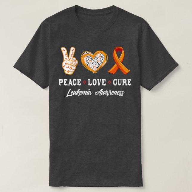 T-shirt Femmes Peace Love cure Leukemia sensibilisation ho (Design devant)