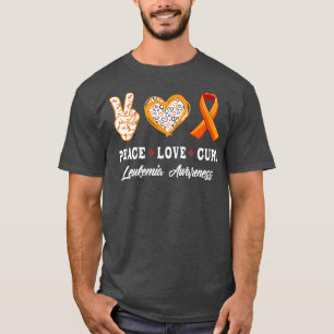 T-shirt Femmes Peace Love cure Leukemia sensibilisation ho