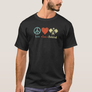 T-shirt Femmes Peace Love Pickleball Funny Pickleball Play