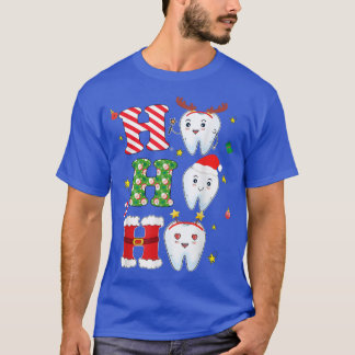 T-shirt Femmes Père Noël Reindeer Ho ho ho ho teeth Noël d