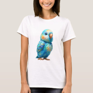 T-shirt Femmes Perroquet Aquarelle Turquoise Vibrante