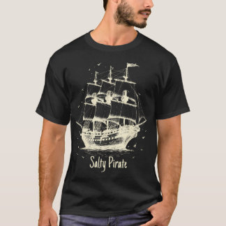 T-shirt Femmes Pirates Salées Enfants Capitaine de Bateau