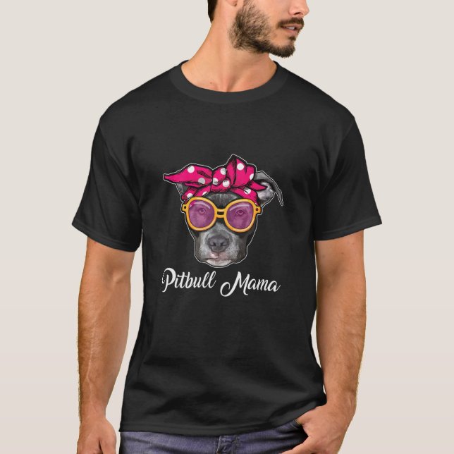 T-shirt Femmes Pitbull maman maman maman maman rouge Échar (Devant)