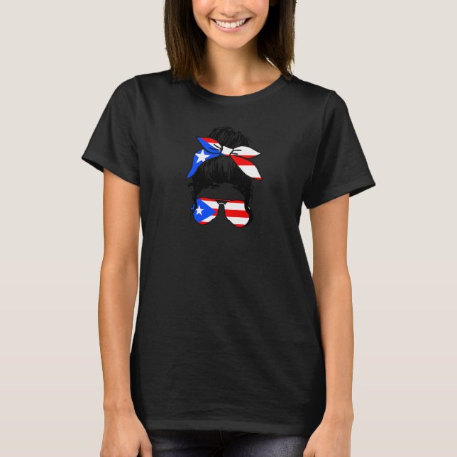 T-shirt Femmes Porto Rico Puerto Rican Flag Pride Girl Hi (Devant)