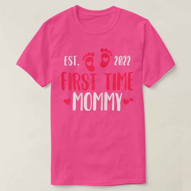 T-shirt Femmes Première Fois Mommy 2022 Annonce de grosses (Design devant)