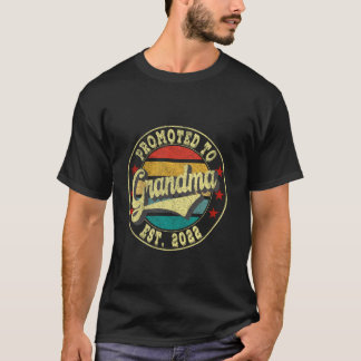 T-shirt Femmes Promues À Grand-Mère 2022 Maman Grand-Mère 