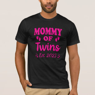 T-shirt Femmes Promues À Mommy Of Twins Est 2023 Pregnan