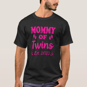 T-shirt Femmes Promues À Mommy Of Twins Est 2023 Pregnan