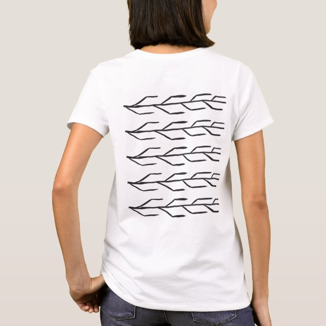 T-shirt femmes rayures et boucles d'encre (Dos)