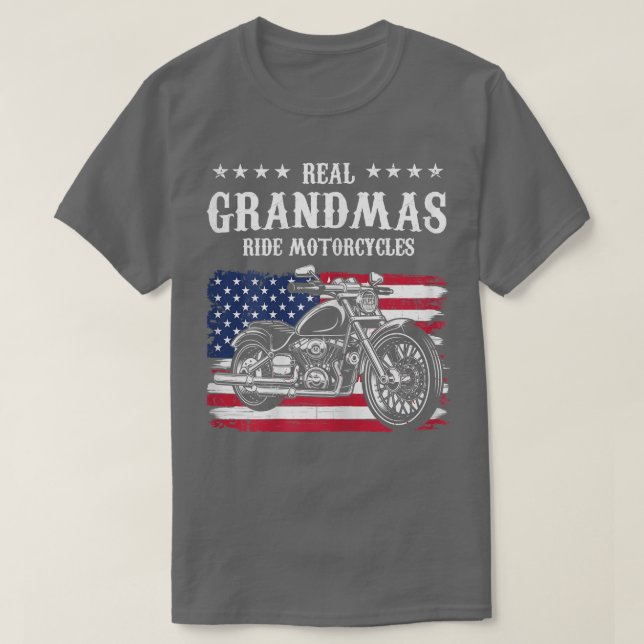 T-shirt Femmes Real grand-mas moto, patriotique b (Design devant)