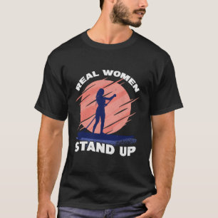 T-shirt Femmes Réelles Planche de Surf SUP Fille Ramer
