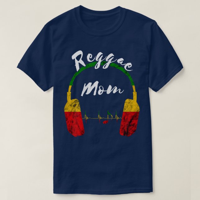 T-shirt Femmes Reggae Maman Rastafari Racines Musique Casq (Design devant)