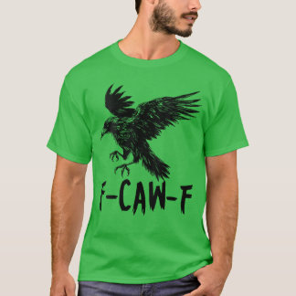T-shirt Femmes Rétro awF Noir Oiseau Corbeau Drôle Corbeau