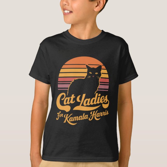 T-shirt Femmes rétro Kamala Harris Chat Lady (Devant)