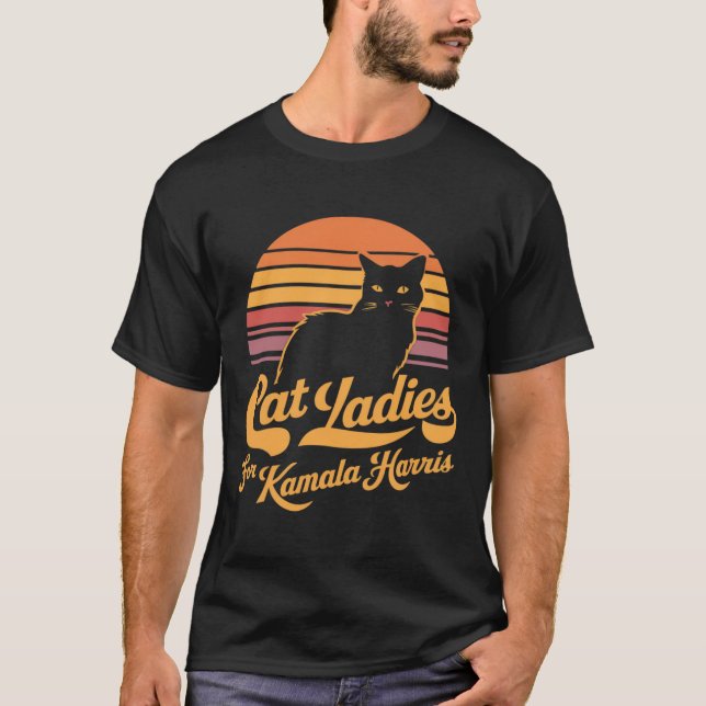 T-shirt Femmes rétro Kamala Harris Chat Lady (Devant)