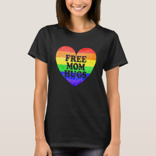 T-shirt Femmes Rétro Maman Gratuit Câlins Arc-en-ciel Lgbt