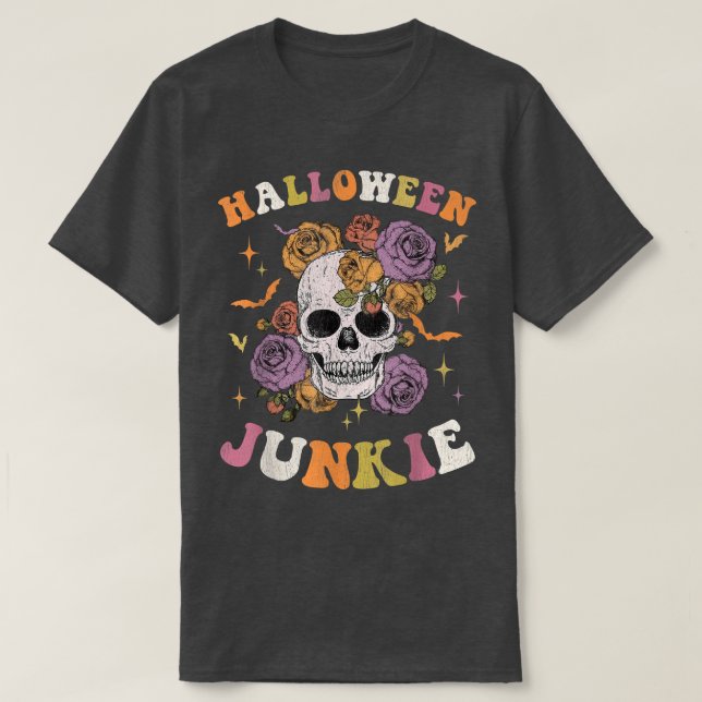 T-shirt Femmes Retro Super Hippy Halloween Floral S (Design devant)