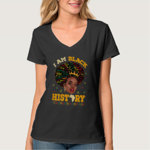 T-shirt Femmes Rétro Vintage Je Suis Noir Histoire Fierté