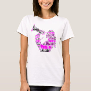 T-Shirt Femmes Réveillez-Vous Parler Rose noir