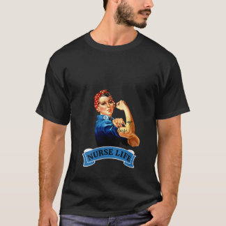 T-shirt Femmes Rosie le Riveter Infirmière Vintage Life RN
