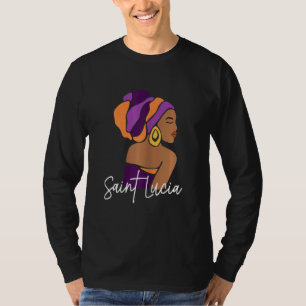 T-shirt Femmes Sainte-Lucie Caraïbes Île Traditionnelle Et