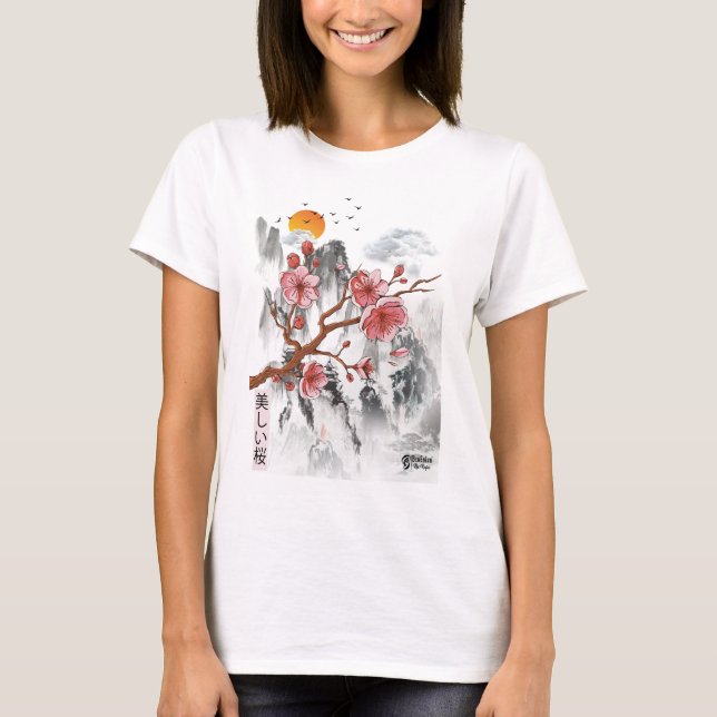 T-shirt Femmes Sakura Blossom Blanc (Devant)