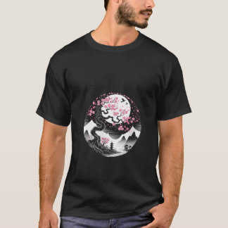 T-shirt Femmes Sakura fleur de cerisier japonaise et lune