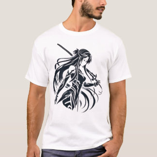 T-shirt Femmes Samouraï Anime 1x0001 Image Noir Blanc